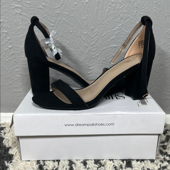 Dream Pairs Shoes - Dream Pairs Black Open Toe Block Heels Women's Size 8 - New in box!
